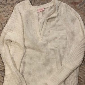 Pink Lily White thin sweater tunic
